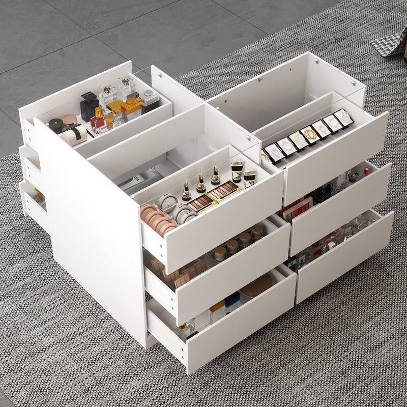 Cosmetic Storage Cabinet with Glassor Makeup, Jewelry Display Cabinet - 47.2"x27.6"