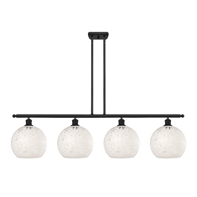Innovations Lighting 516-4I-13-49-White Mouchette-Indoor Pendant White - Matte Black / White Mouchette