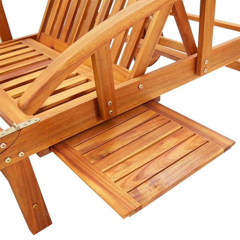vidaXL Patio Lounge Chair Sunbed Sunlounger with Cushion Solid Acacia Wood