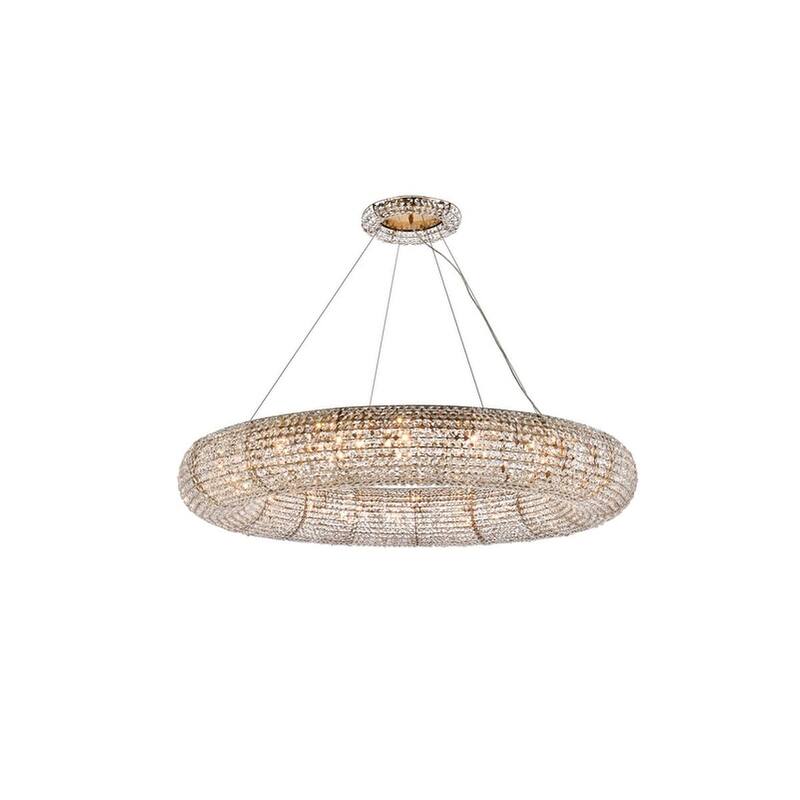 Elegant Lighting 2114G52/RC Paris 20 Light 52" Wide Crystal Ring - Brass
