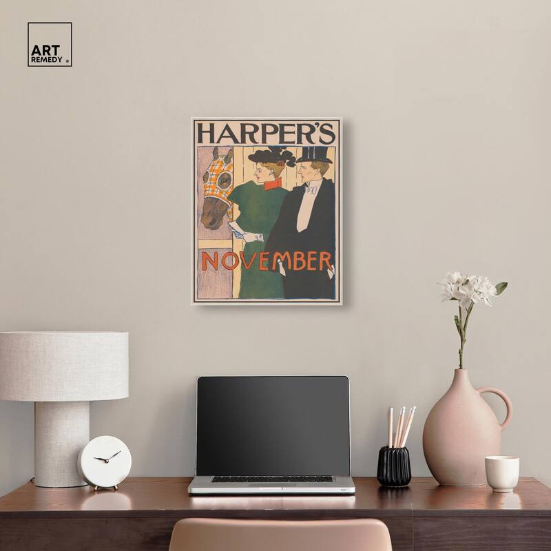 Harpers November 1895 Canvas by Art Remedy