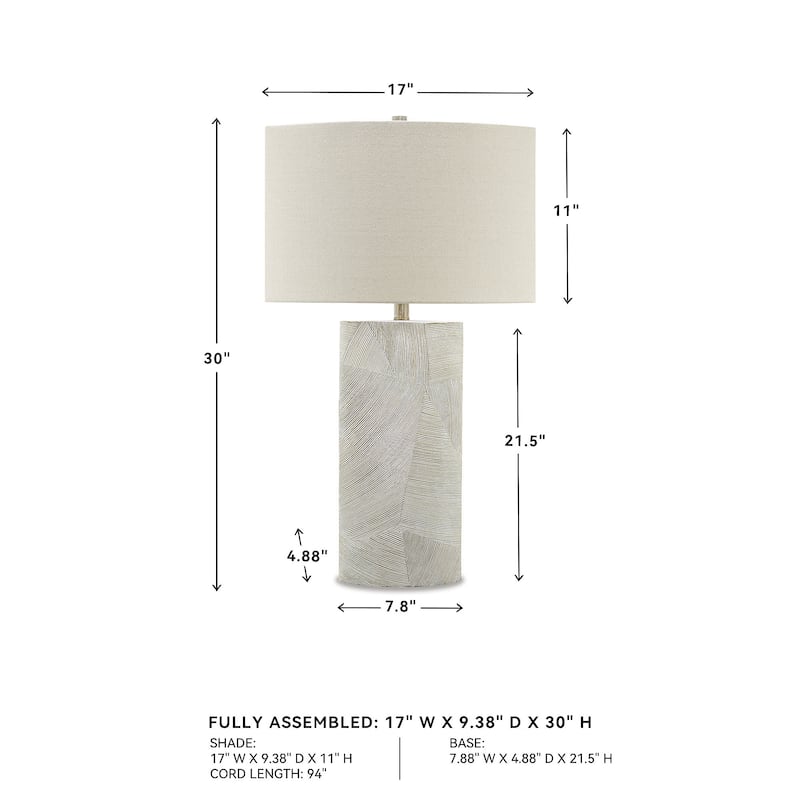 Bradard Ivory/Brown Table Lamp - 30.5 in