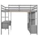 preview thumbnail 15 of 16, Full Loft Bed with Desk, Storage Shelves, and Drawers, Grey