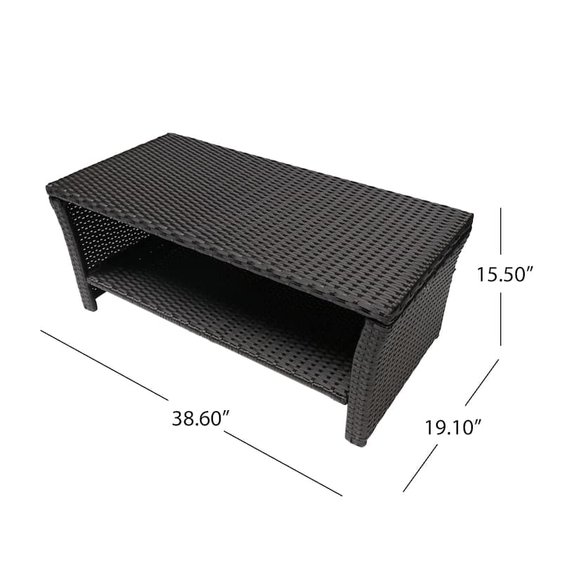 St. Lucia Outdoor Wicker Coffee Table by Christopher Knight Home