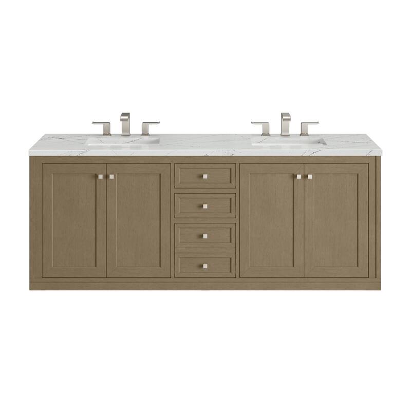 Chicago 72" Double Vanity, Walnut Whisper