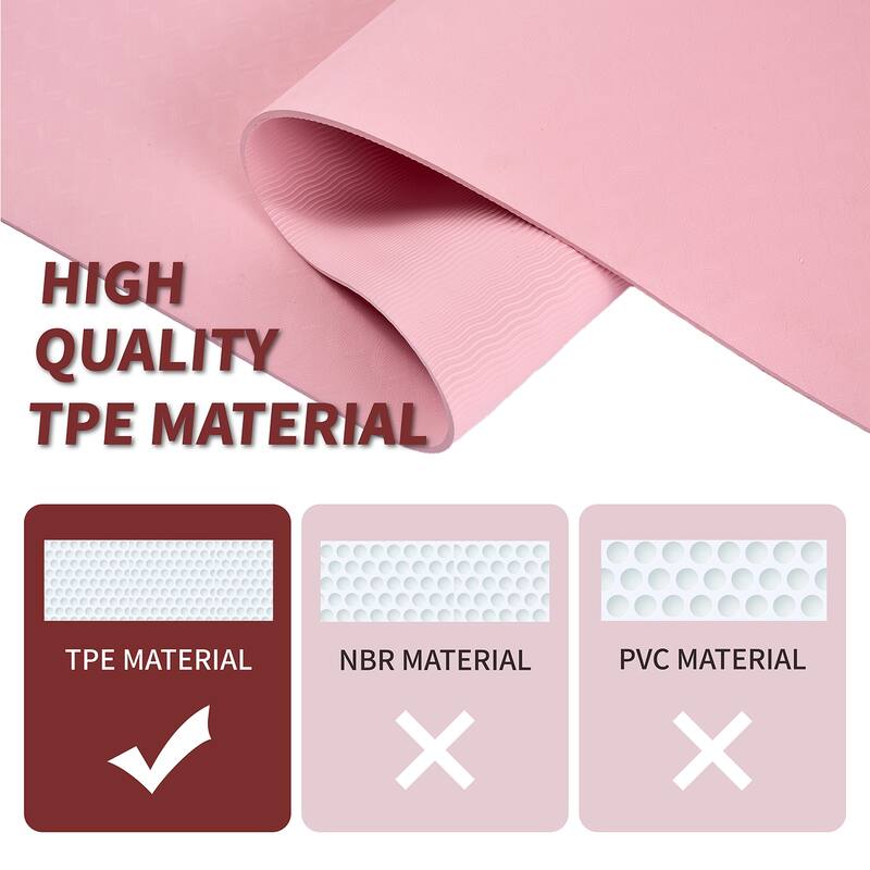 72"x24", Premium TPE Yoga Mat, Non-Slip Design for Fitness