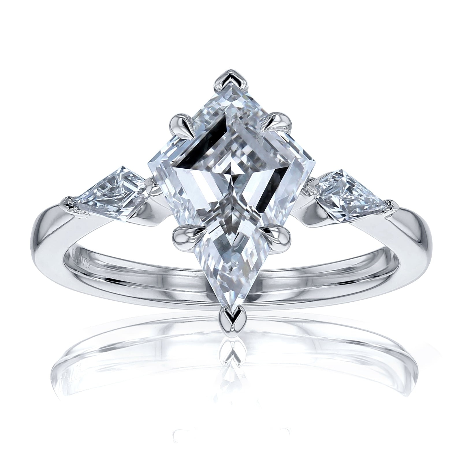 Kobelli 2.44 Carats Kite Diamond 14k Solid White Gold Lab Grown 3-Stone Artemis Engagement Ring (EF/VS, Certified)
