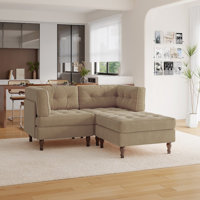 Madison Oversized Upholstered Corduroy Modular Sectional Sofa