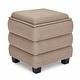 preview thumbnail 14 of 30, Aria Home Tessa Storage Ottoman Cube with Tray Top Seat Bench Brown