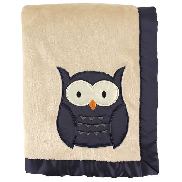 slide 1 of 1, Hudson Baby Infant Boy Plush Blanket with Satin Binding, Owl, One Size - Owl - One Size One Size - Owl