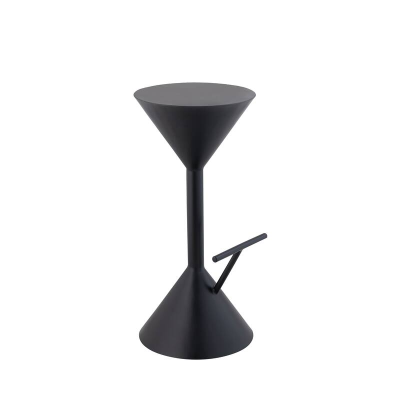 Svelte 29.75" Modern Industrial Iron Hourglass Backless Bar Stool with Foot Rest, by JONATHAN Y - Black