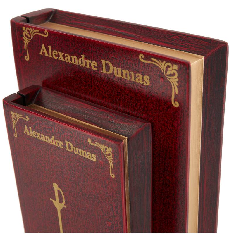 Blue, Green, Brown or Red Wooden Storage Faux Book Box (Set of 2)