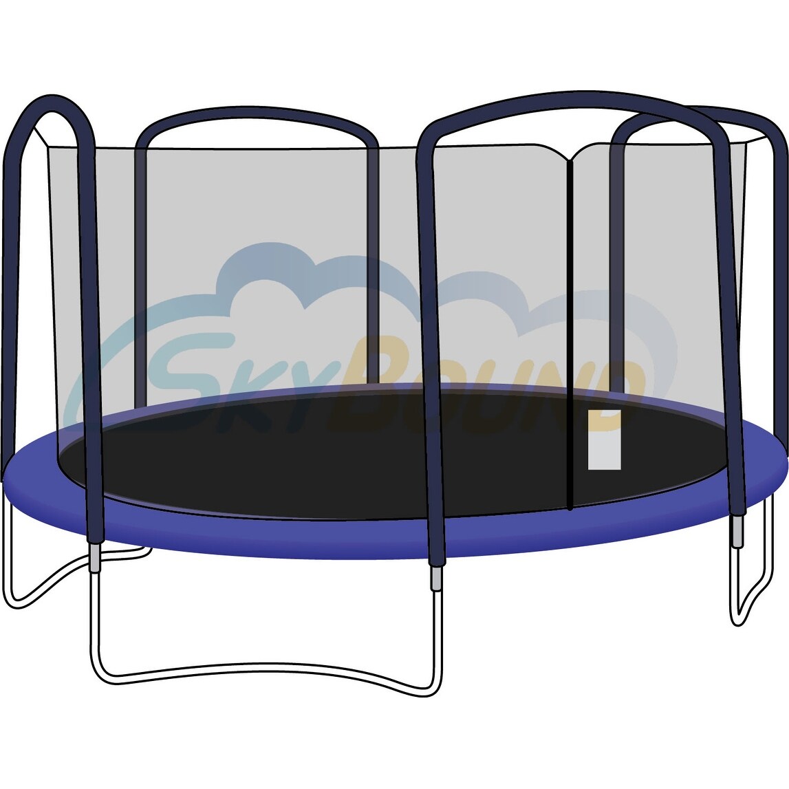 SkyBound 15 Foot Trampoline Net Fits 15 Foot Frames with 4 Arch