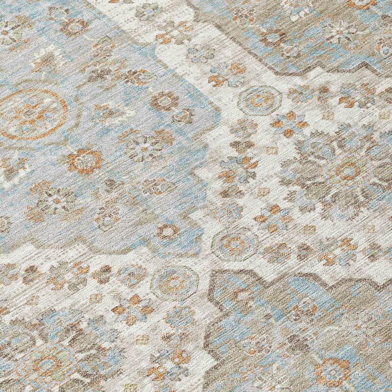 Machine Washable Indoor/ Outdoor Traditional Kiowa Chantille Rug