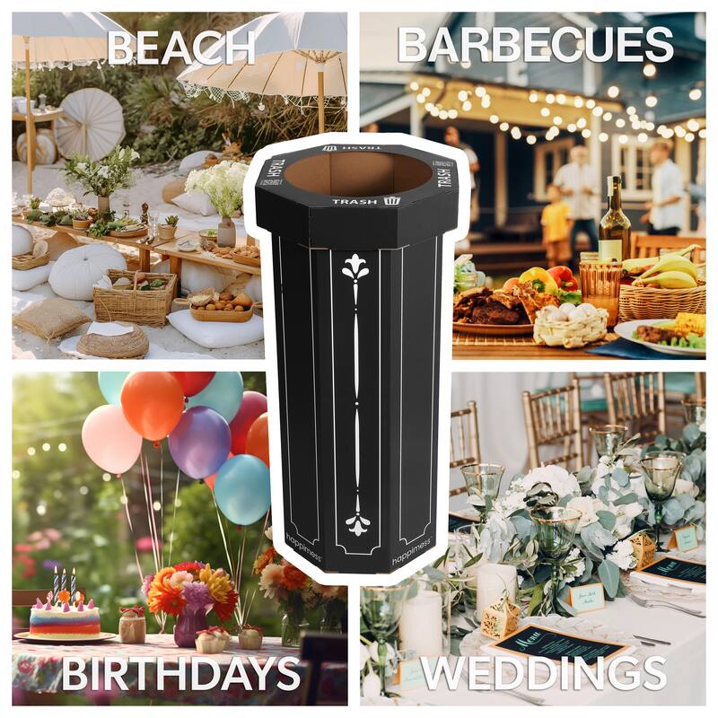 25-Gallon Disposable Cardboard Event Trash Can and Recycling Bin (Set of 2)