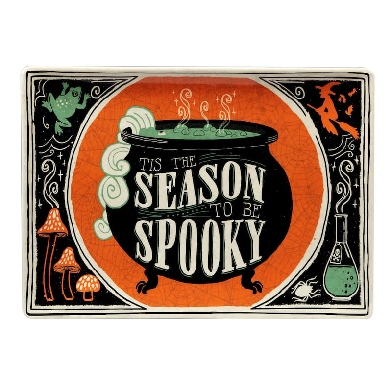 Certified International Scaredy Cat Rectangular 14-inch x 10-inch Platter - 14" x 10" x 1.25"