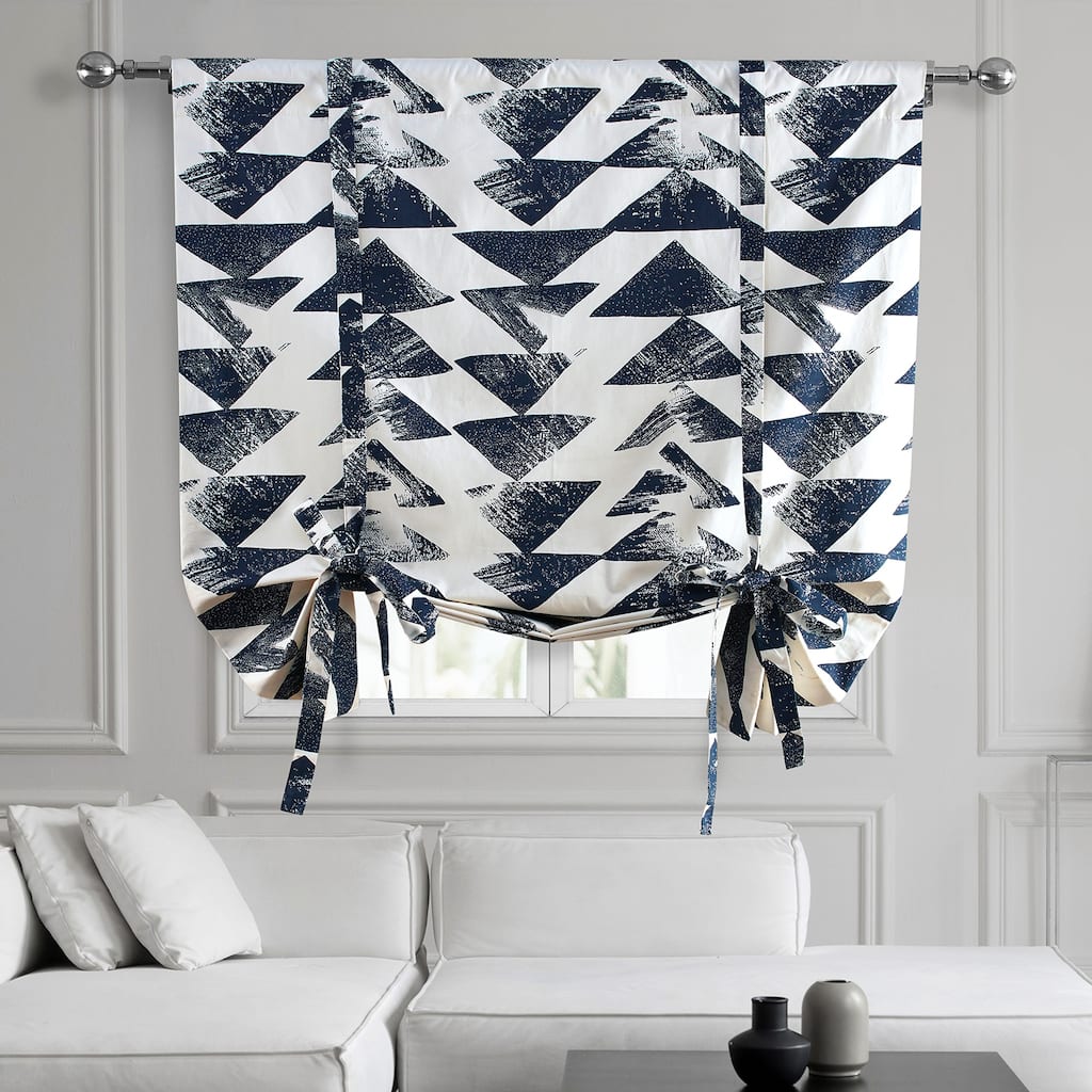 Exclusive Fabrics Triad Printed Cotton Tie-Up Window Shade - 46 X 63