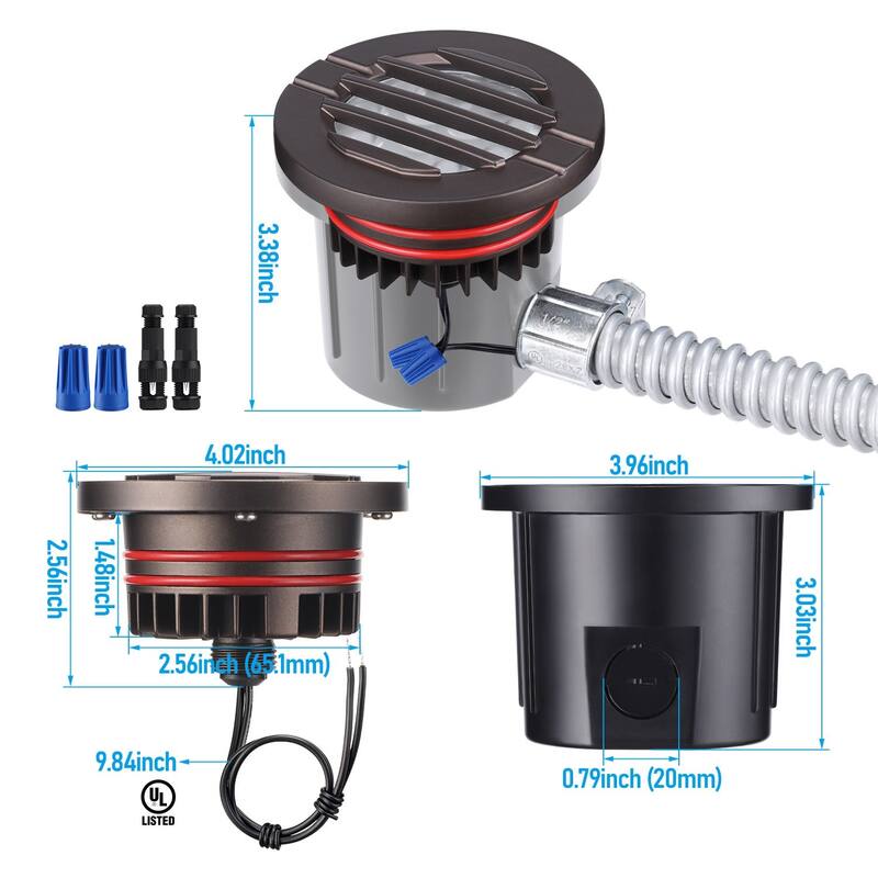 6 Pack Landscape 5W Grill Top Well Light Low Voltage 5CCT Selectable