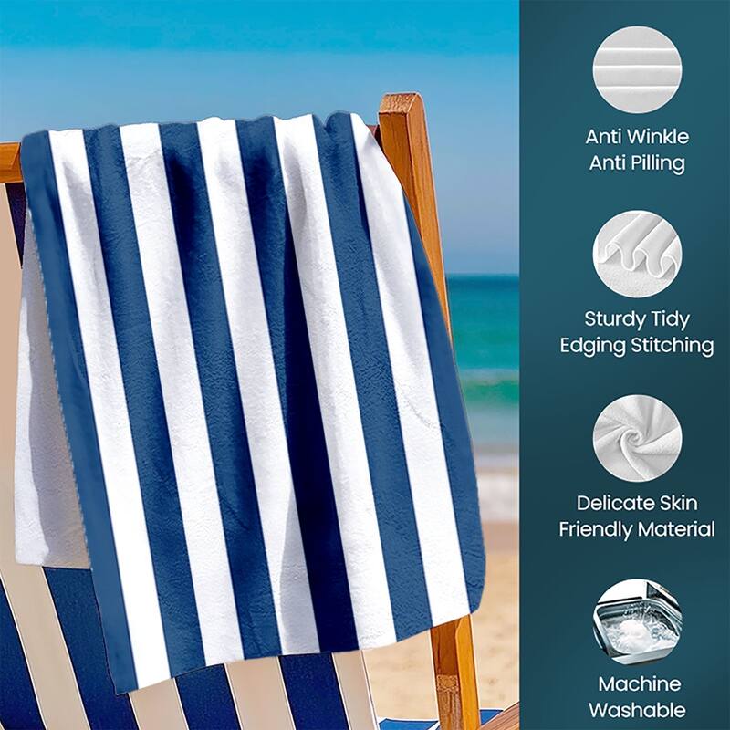Large Cabana Stripe Beach Towel 30"x60", 35"x70"