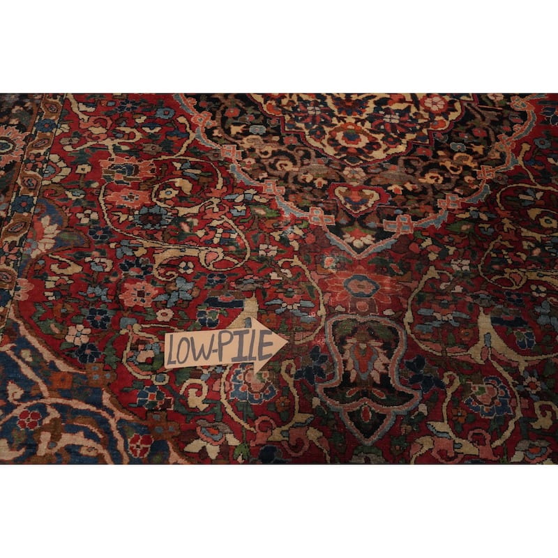 Hand Knotted Oriental 100% Wool Carpet Traditional Floral Red Bakhtiari Area Rug - 9' 11'' X 6' 9''