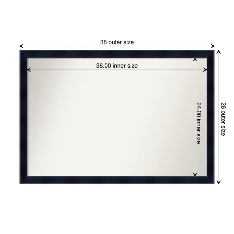 Non-Beveled Wood Bathroom Wall Mirror - Madison Black Frame