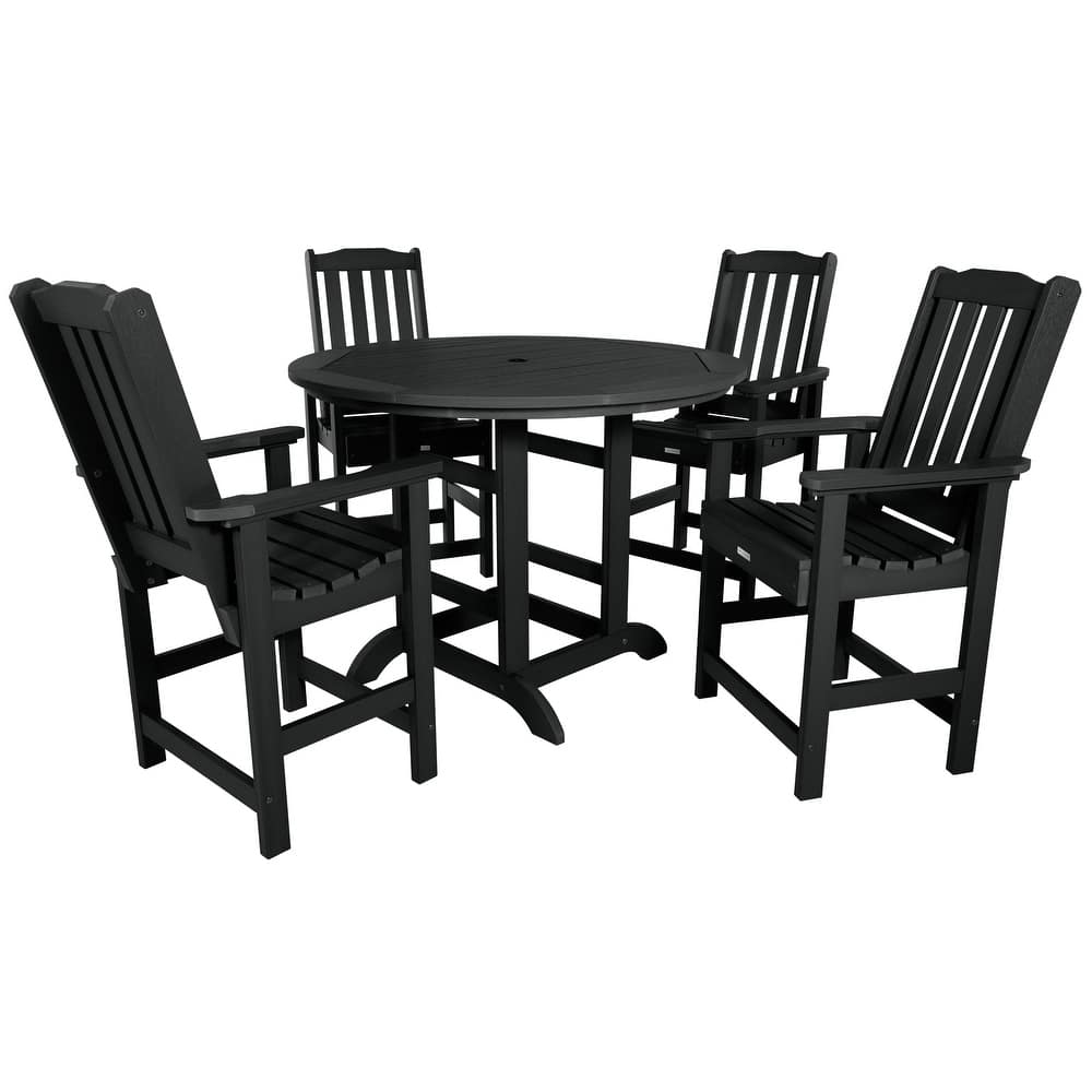 Lehigh 5-piece Outdoor Dining Set - 48" Round Table, Counter-height