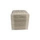 preview thumbnail 3 of 4, Noori Home Striped Hide Pouf Maxwell, Beige (18"x18"x18")