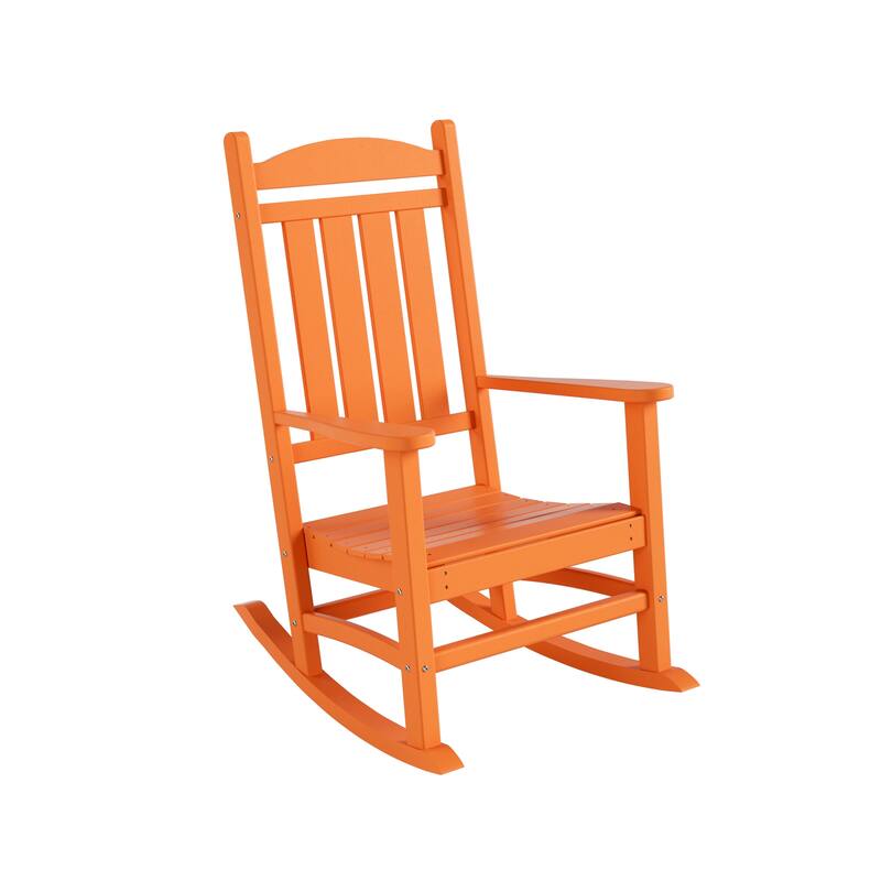 Laguna Hdpe All Weather Outdoor Patio Rocking Chair - Orange