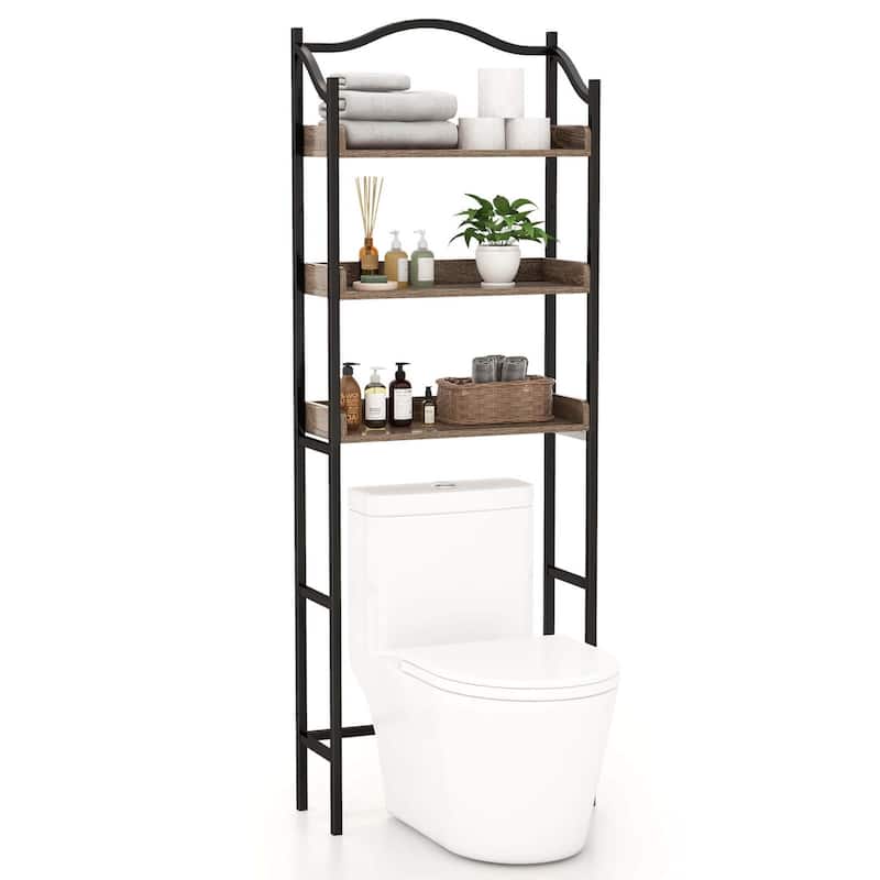 Costway 3-Tier Over-The-Toilet Bathroom Spacesaver Storage Rack - See Details - Black