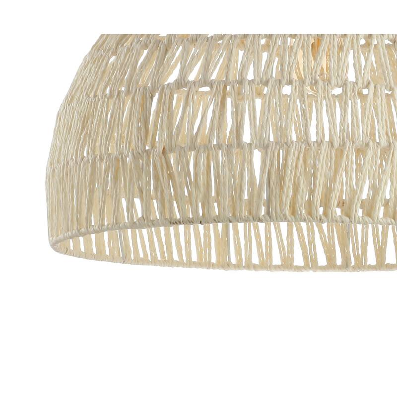 Jigu 1-Light Woven Rattan/Iron LED Pendant, by JONATHAN Y