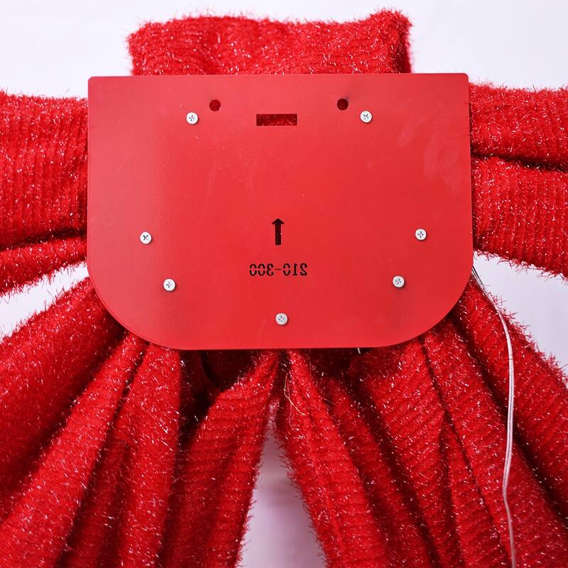 LED Lighted Bow Christmas Outdoor Wall Decoration - 82.75" - Red