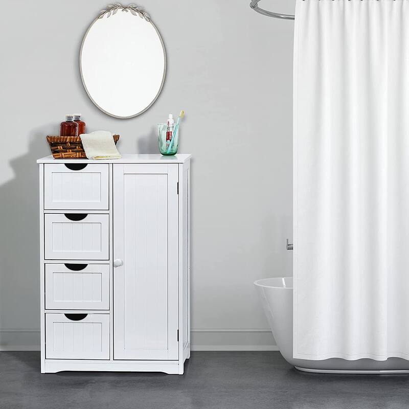 4 Drawers Bathroom Storage Cabinet, White