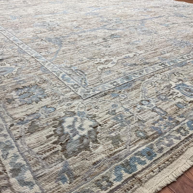 HERAT ORIENTAL Handmade Vegetable Dyed Oushak Wool Rug - 10'7" x 13'6"