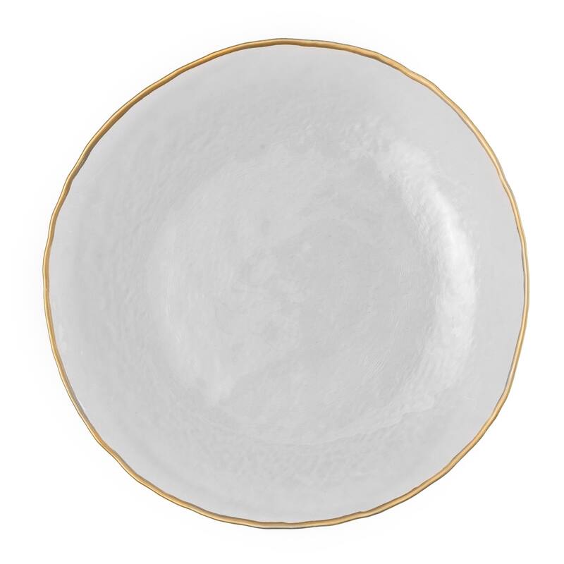 12.5"D Set of 4 Chargers with Gold Rim