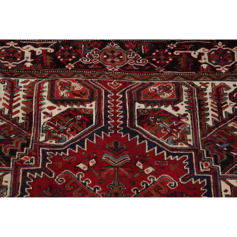 Hand Knotted Oriental 100% Wool Carpet Traditional Medallion Red Heriz Area Rug - 11' 6'' X 8' 2''