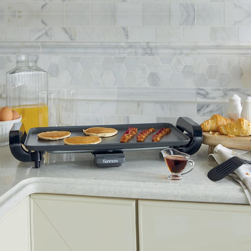 Kenmore Non-Stick Electric Griddle with Removable Drip Tray, 10"x18"