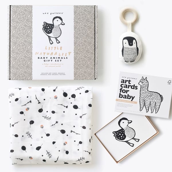 slide 2 of 5, Wee Gallery Newborn Gift Set - Baby Animals