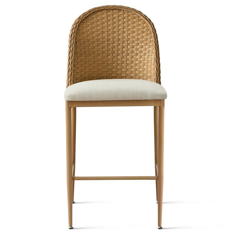 Coastal Rattan Counter Stool Single - Beige