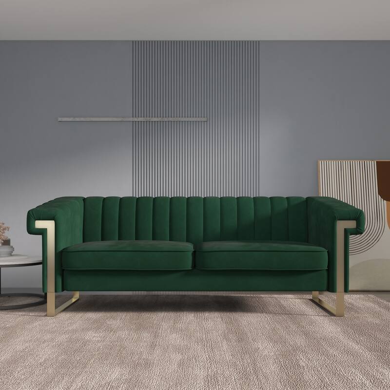 Nordic Modern Velvet Sofa Light Luxury Couch Chair Lounge Loveseat - Green