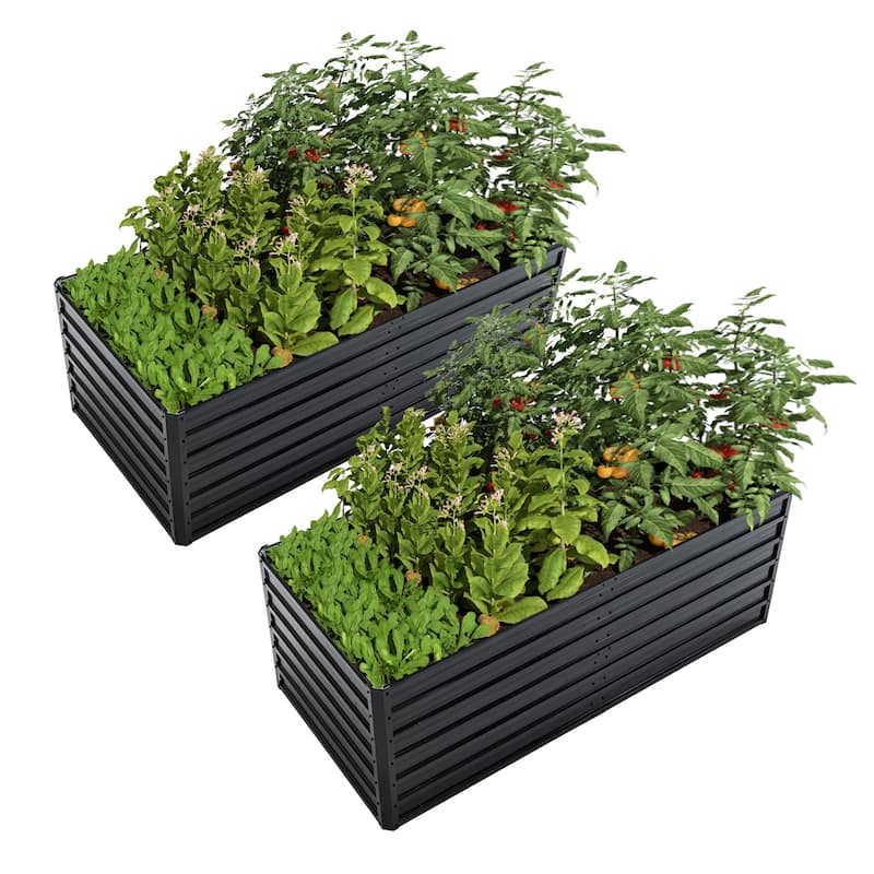 GDFStudio - Olivia Outdoor Galvanized Steel Raised Garden Bed Planter Box