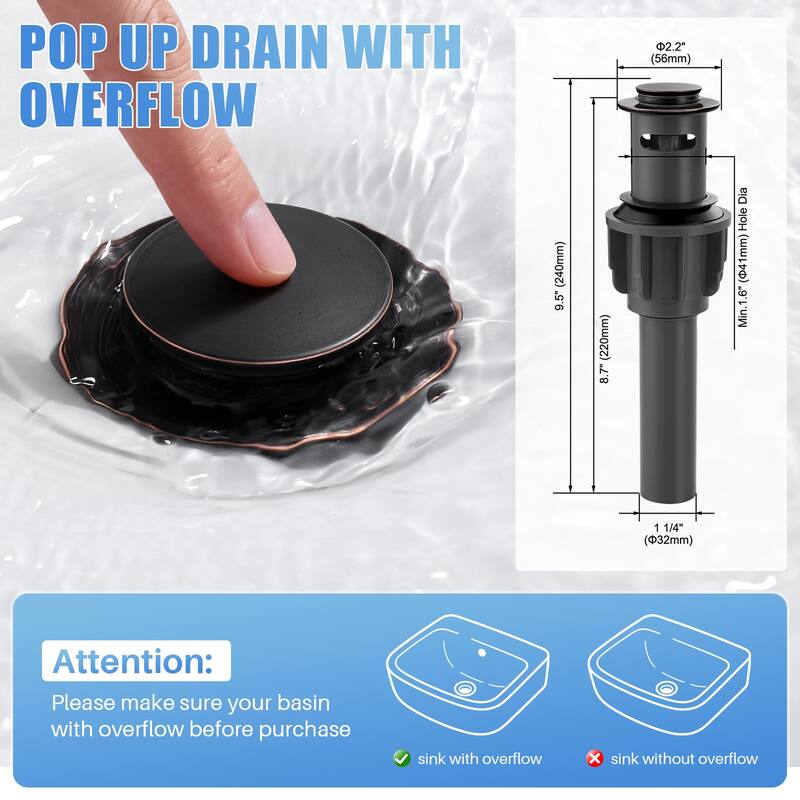 WOWOW 4 in. Centerset Double Handle High Arc Bathroom Sink Faucet