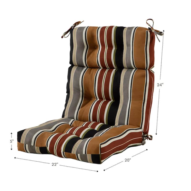 Brick Stripe 44-in x 22-in Outdoor High Back Chair Cushion (Set of 2) (Cushions Only)