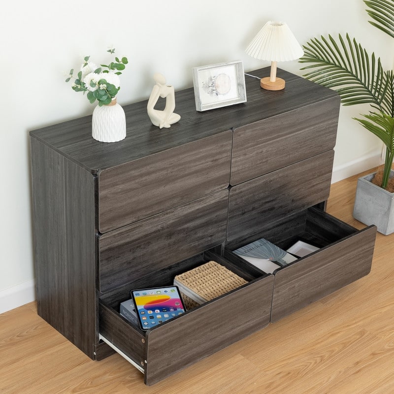 Dresser for Bedroom, Modern 6 Drawer Dresser