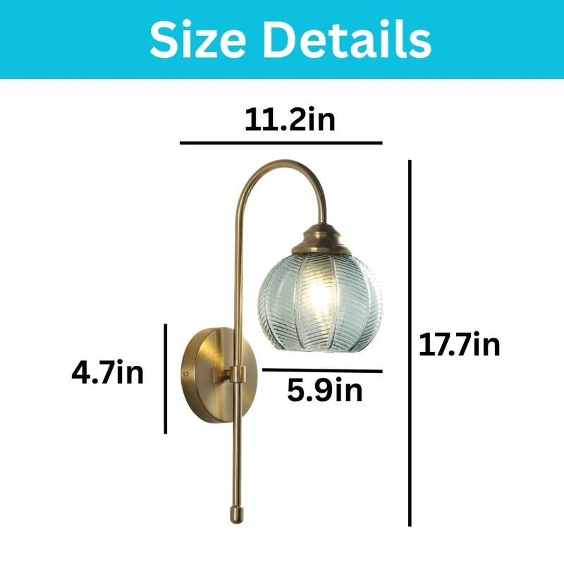1 Light wall sconces green wall lighting glass, metal wall light fixture