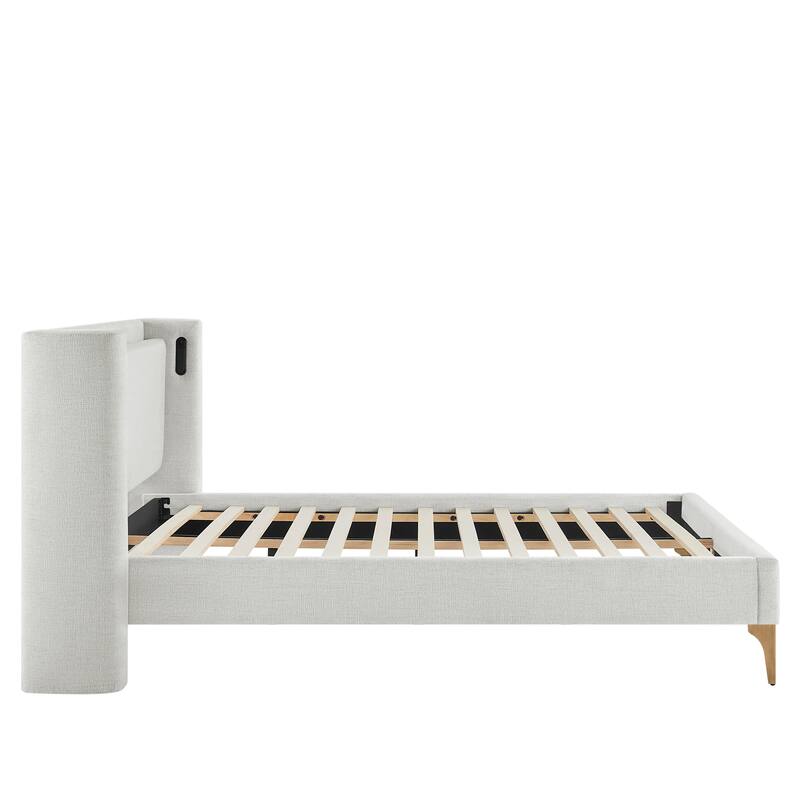 Stanford Upholstered Wingback Bed