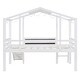preview thumbnail 13 of 34, Roomfitters Twin Size Loft Bed with Ladder and Slide, House Bed with Blackboard and Light Strip for a Fun and Functional Space