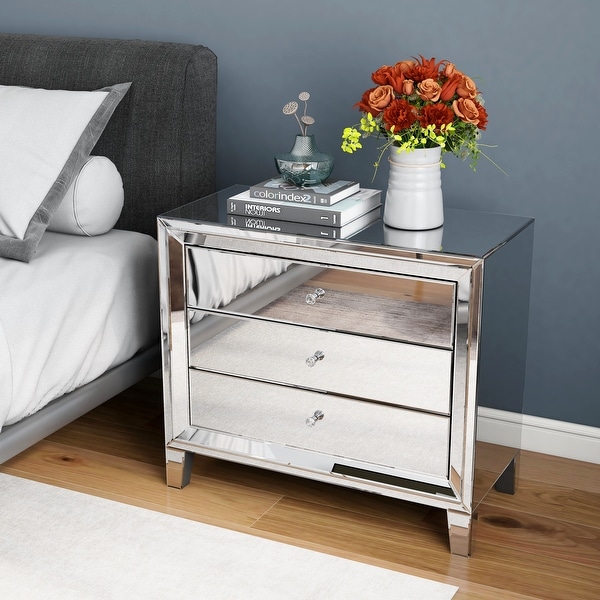 Cheap mirrored bedside table discount