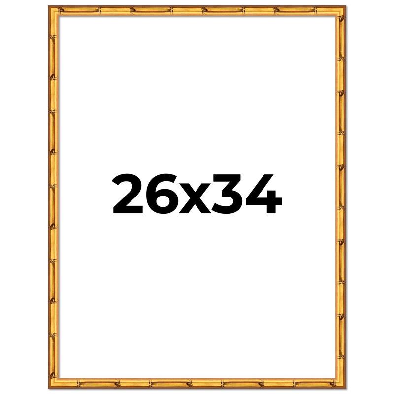 26x34 Frame Gold Bamboo Picture Frame - Complete Modern Photo Frame