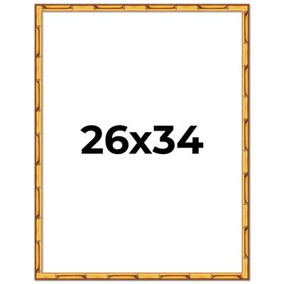 26x34 Frame Gold Bamboo Picture Frame - Complete Modern Photo Frame