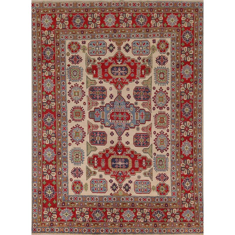 Kazak Oriental Area Rug Hand-Knotted Living Room Wool Carpet - 8'2" x 10'5"